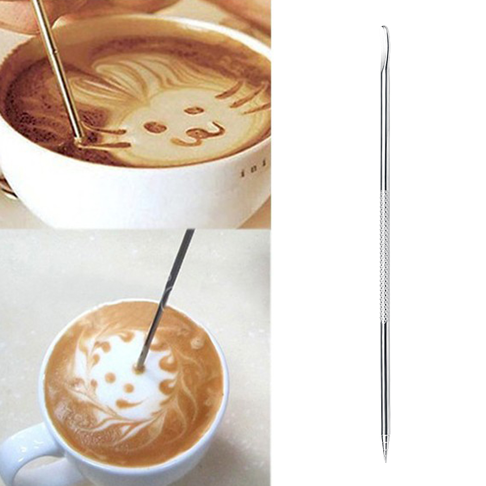 Kaffe tegning kunst pen rustfrit stål barista cappuccino latte espresso nål