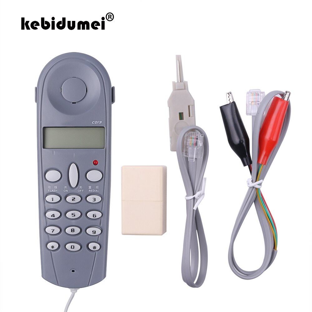 kebidumei C019 Telephone Phone Butt Test Tester for Lineman Tool Network Tester Cable Set Device Check for Telephone Line Fault
