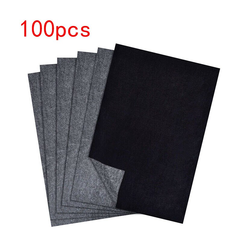 100pcs Black/Blue Carbon Paper Thin Painting Accessories Legible Tracing Reusable Copy Clear Transfer Graphite Carbon Paper: black
