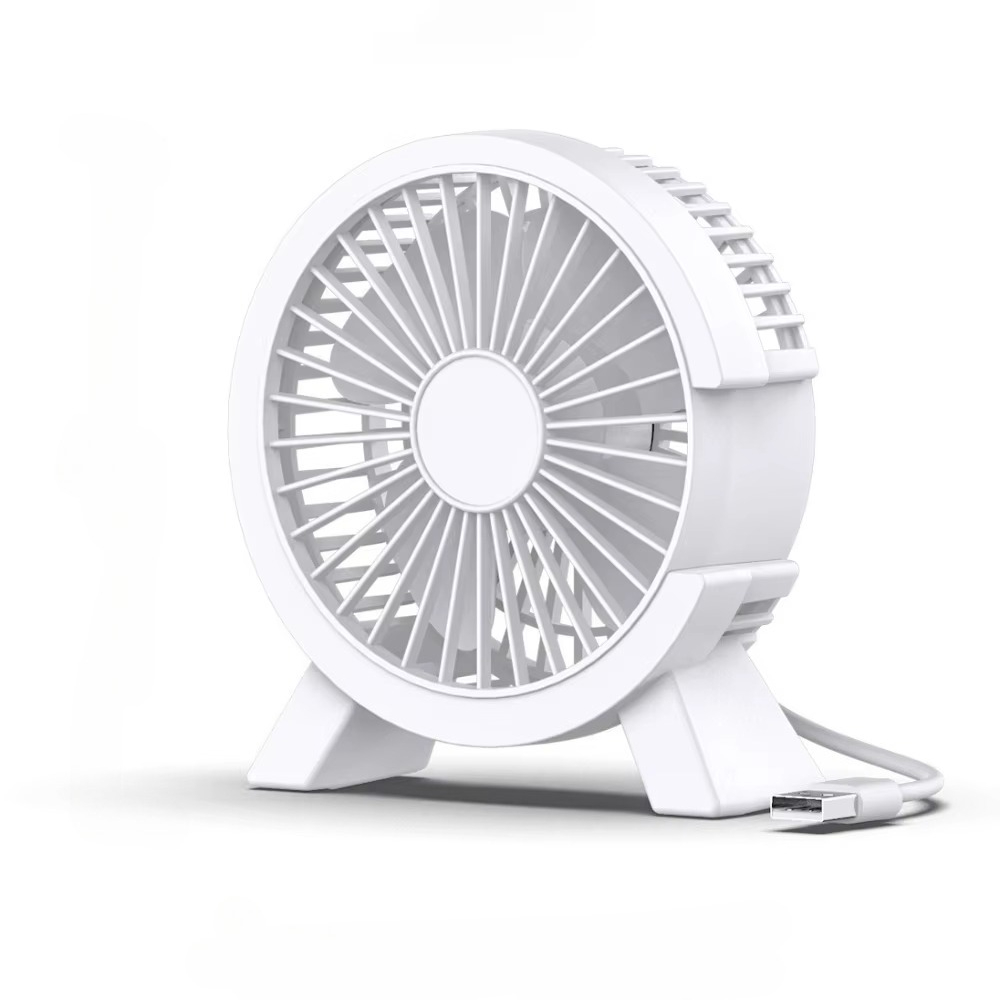 Dual Head bureauventilator met USB-opladen Draagbare wandgemonteerde stille koelventilator 3 snelheden instelbaar voor slaapzaal thuiskantoor: Pure White
