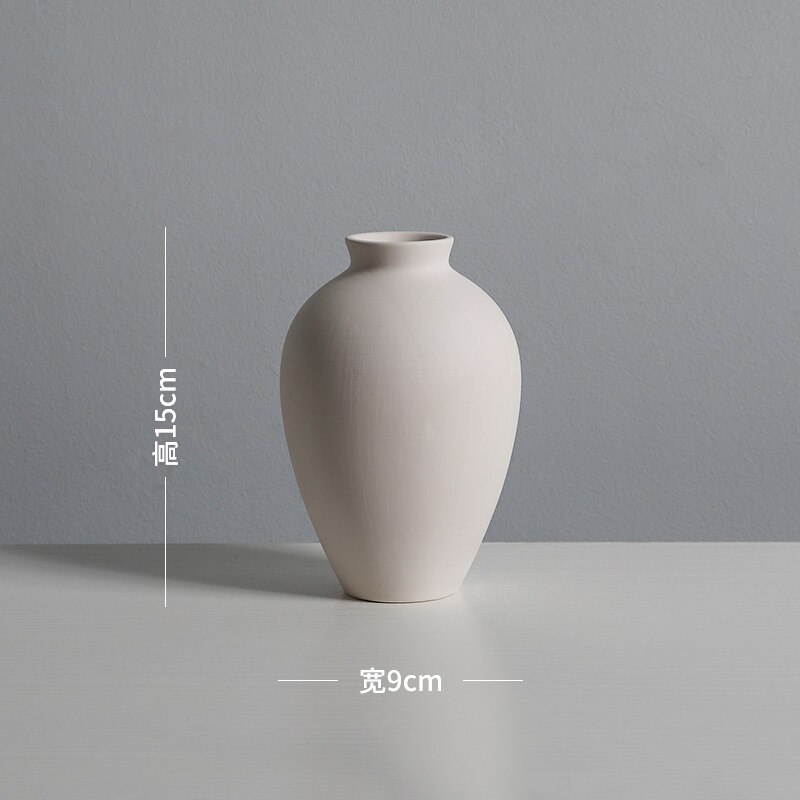 Nordisk dekorasjon hjem vanlig keramikk vase hvit vase minimalistisk dekorasjon mini keramikk vase stue dekorasjon tilbehør: F