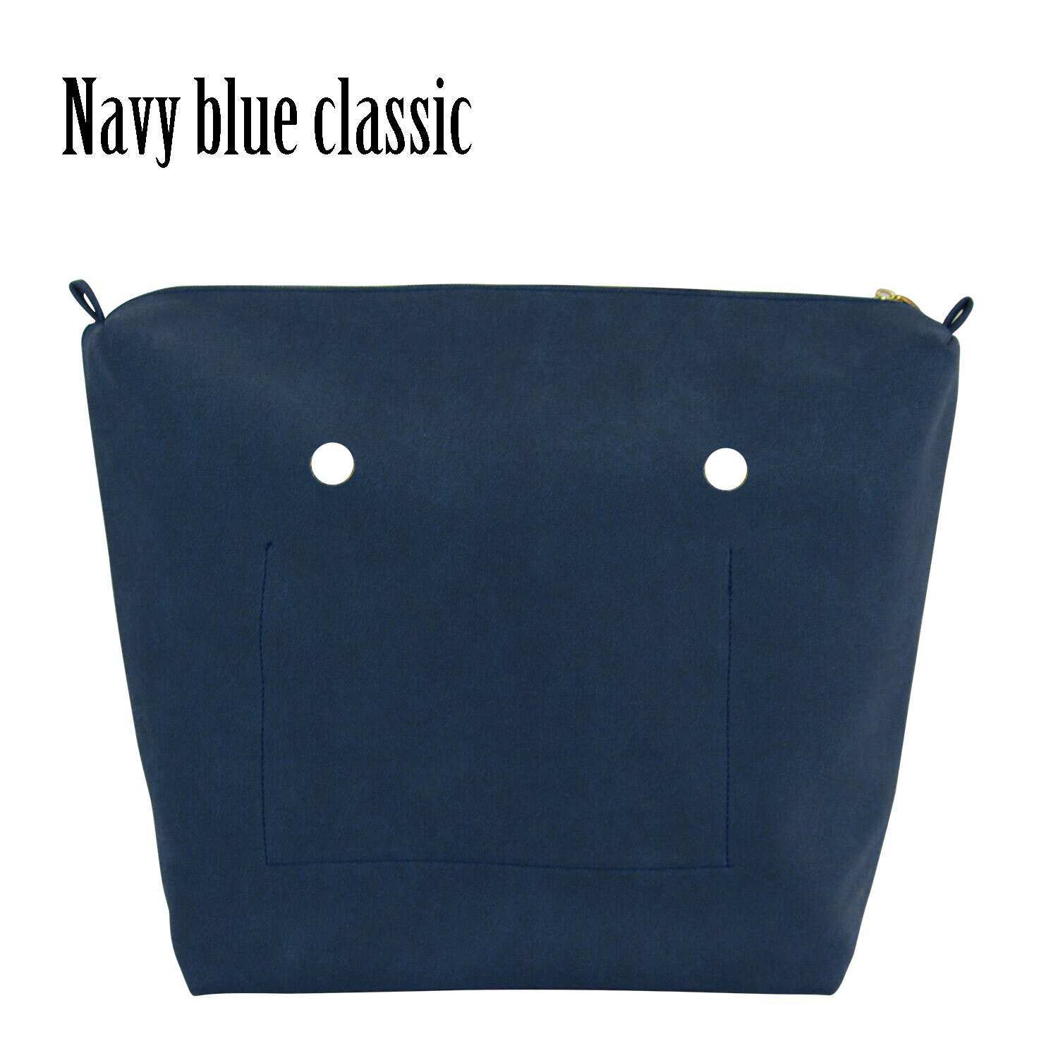 Huntfun-Mini forro clásico de cuero recubierto de nobuk para bolsa, bolsillo con cremallera, resistente al agua: navy blue classic