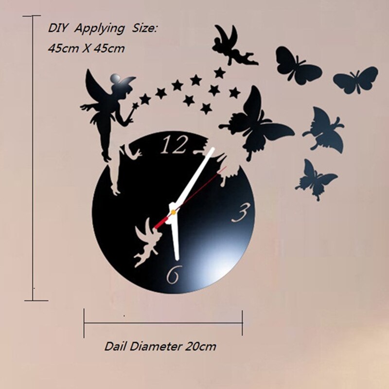 Bricolage 3D horloge murale cheval chevalier amusant horloge mur Art acrylique miroir Stickers muraux peintures murales décor à la maison bébé chambre de bébé décalcomanies modernes: DIY 45x45cm