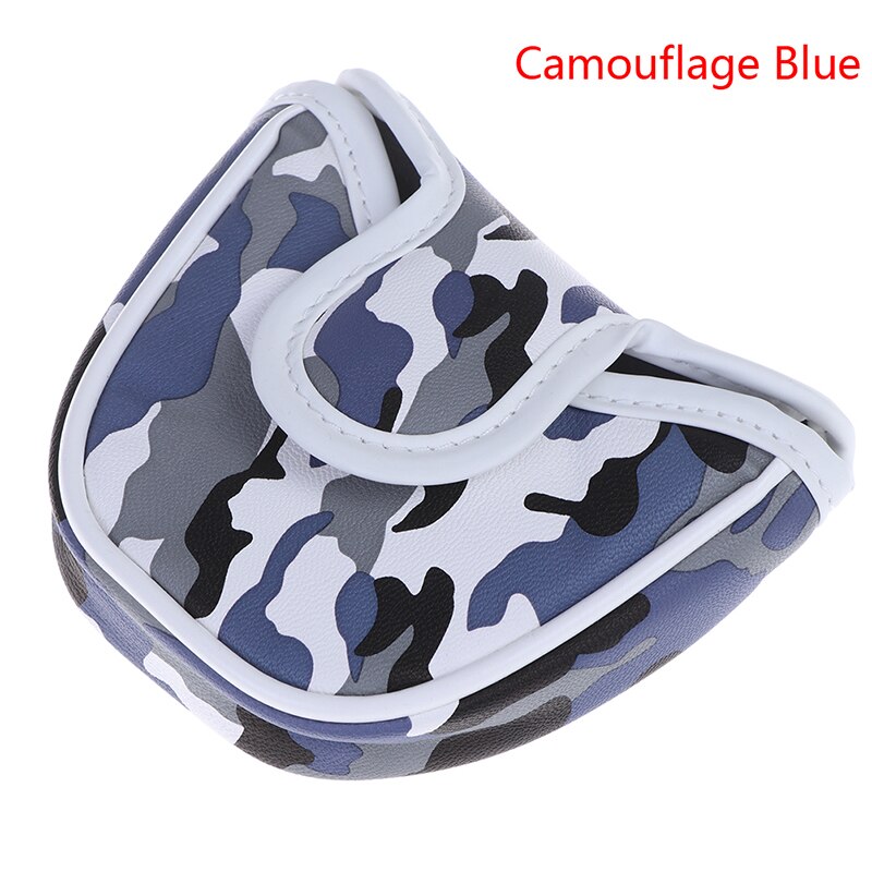 1 stuk golf putter hoofdhoes pu leer stofdicht camouflagepatroon hoofdhoes voor putter golf putter hoes tas mallet: Bl