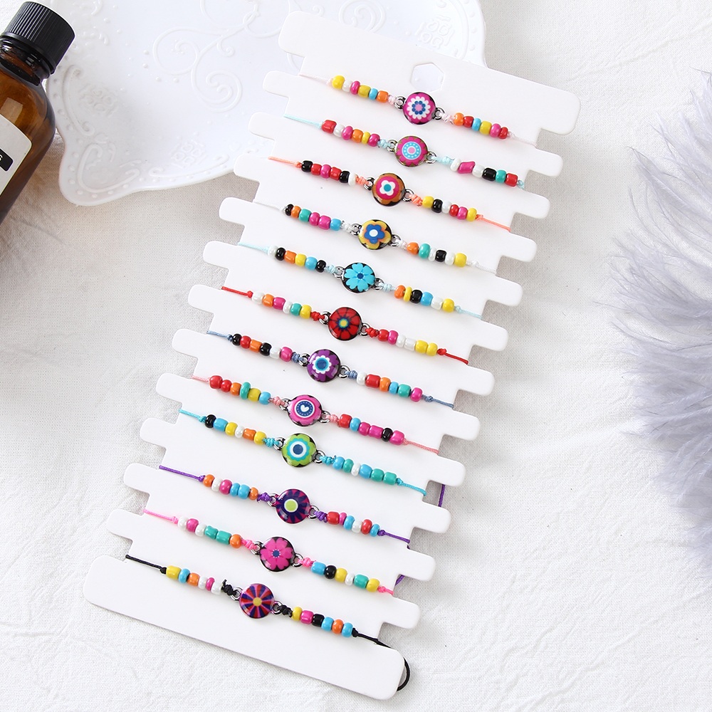 12 stück/set niedliches katzenkopf-schildkröten-anhänger-armband, gewebte spitze, verstellbares einhorn-delfin-armband, fußkettchen, damen-, mädchen- und kinderschmuck: D