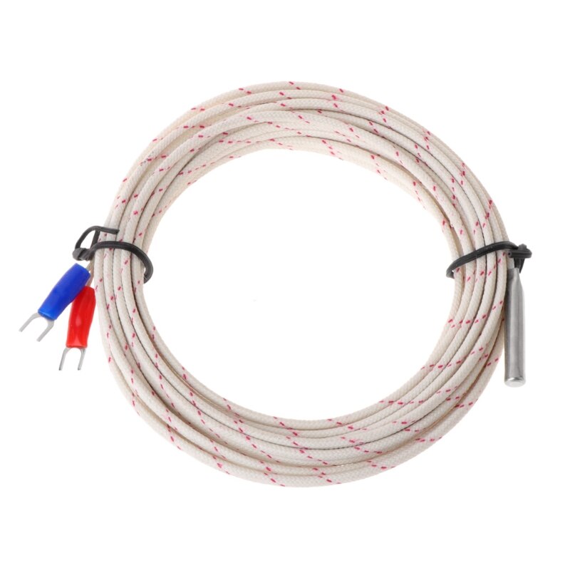 Termoelement temperaturregulator sensor 0-600c k type ledning 1m 5m sonde 5 x 30mm a0nc