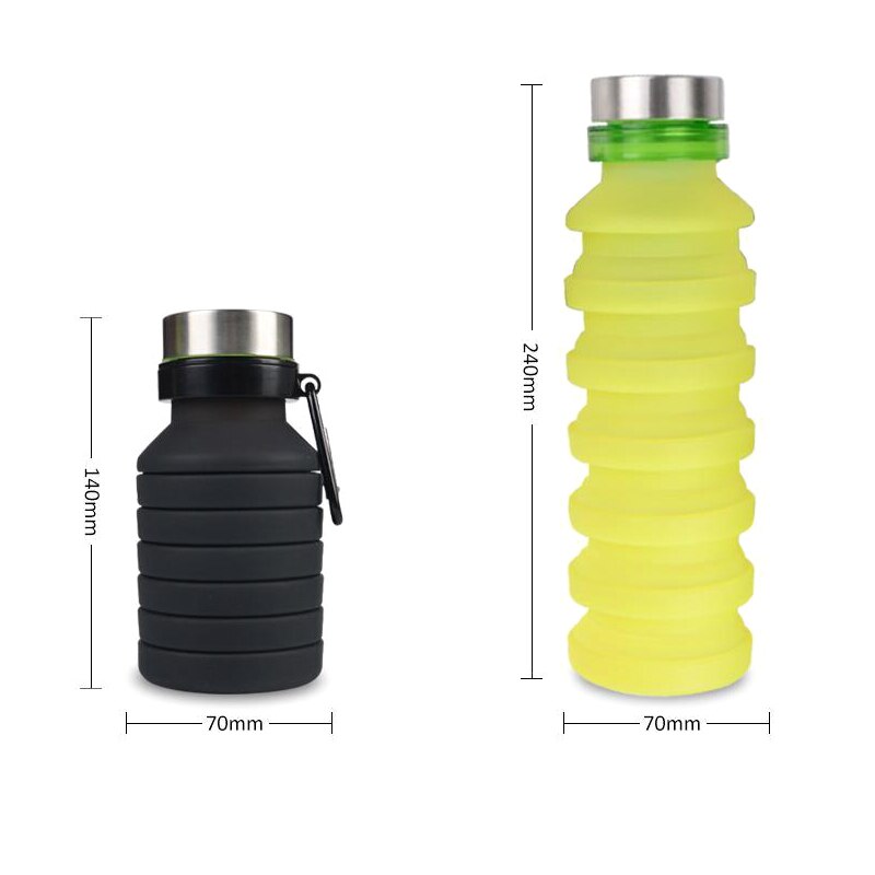 550ML de silicona plegable café taza botella para beber viajes al aire libre plegable taza LSK99
