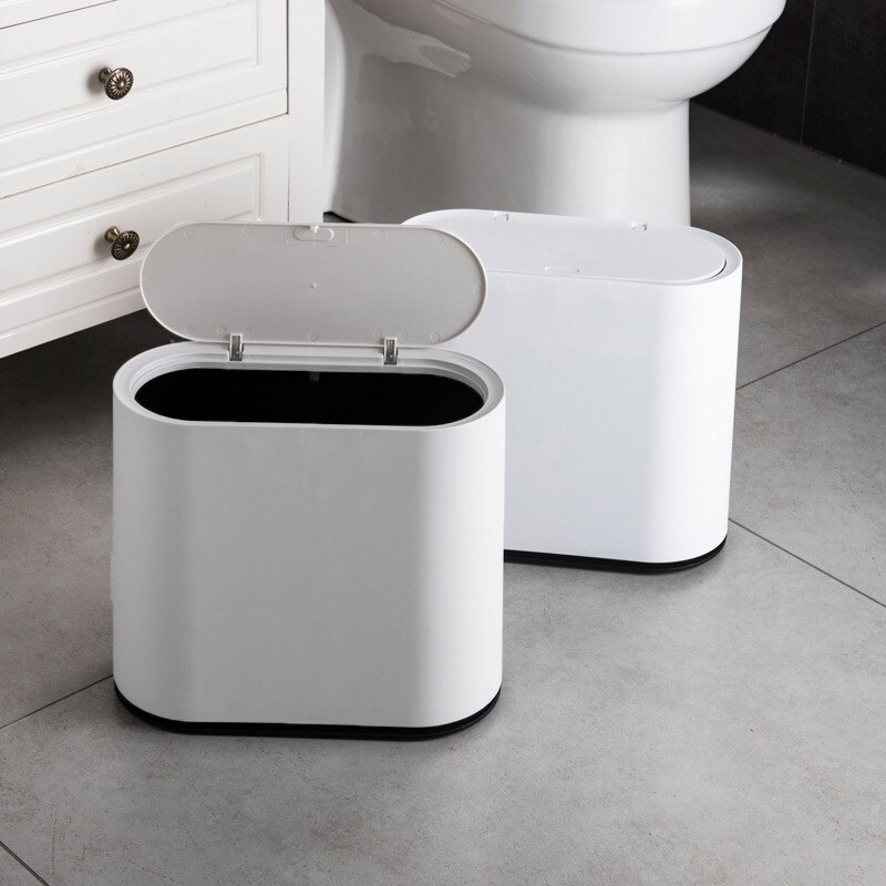 Household Bathroom Narrow Trash Can Office Living Room Toilet Kitchen Waste Storage Garbage Bin
