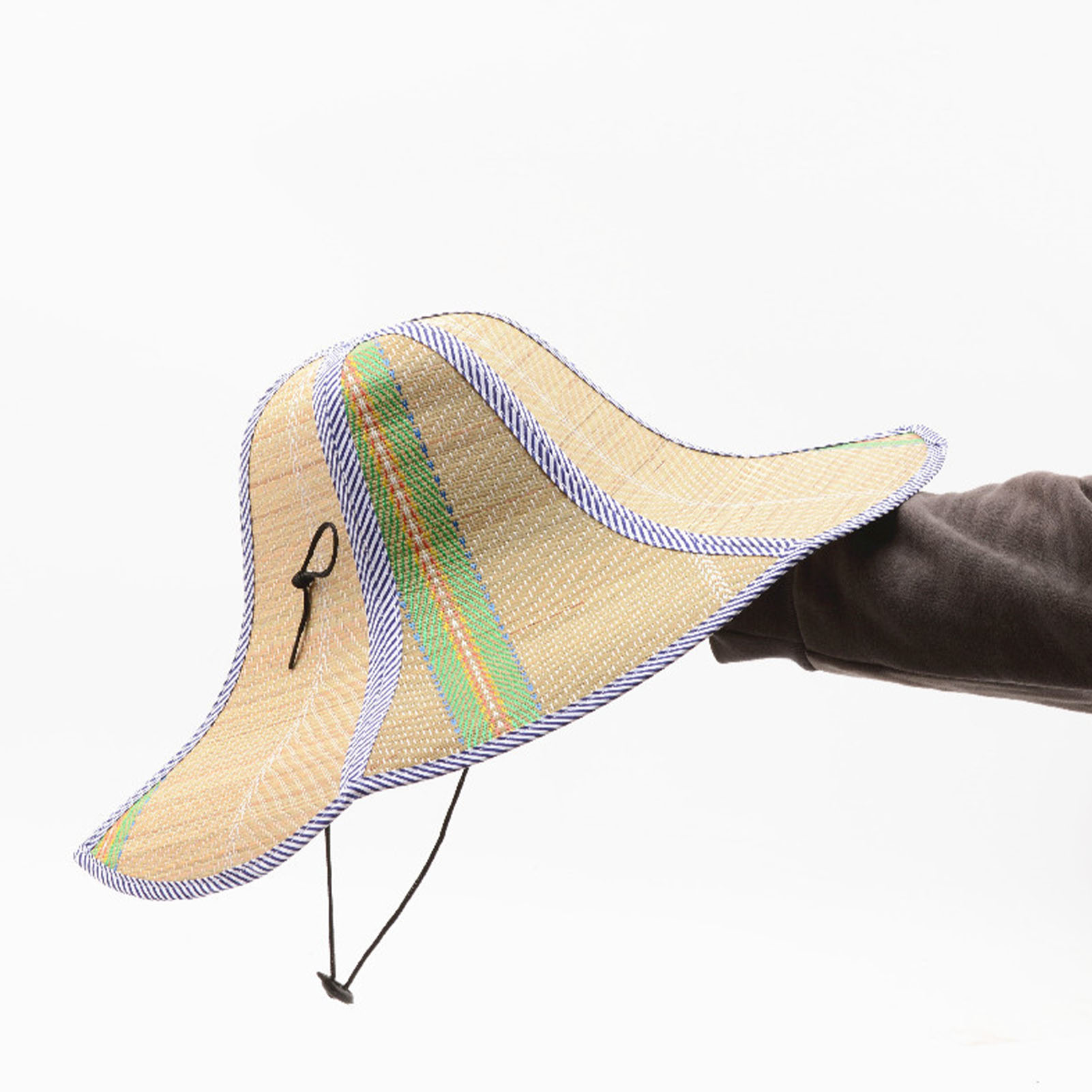 Sommer Stroh breite Krempe Hütte Fischer Sonnenhut Rattan Strohhut Falten Anti-Ultraviolett Garten Angeln Sonnenschutz Hütte