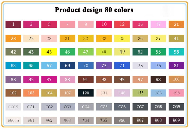 Touchnew 80 Colors Drawing Art Markers Pen Set Oily Alcoholic Dual Headed Sketch Markers Animation Manga