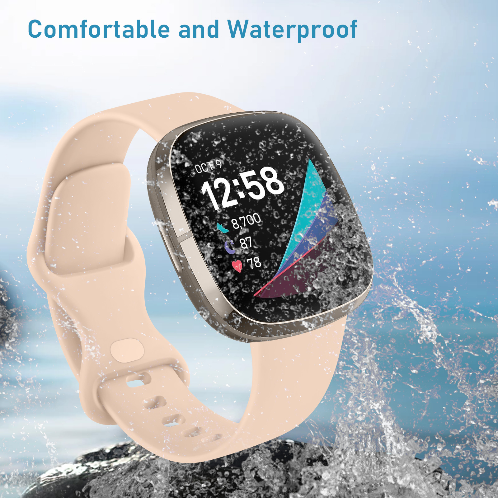 Silikonarmband für Fitbit Versa 3 Versa 4 Armband Armband für Fitbit Sense/Sense 2 Correa Armband Smartwatch Zubehör