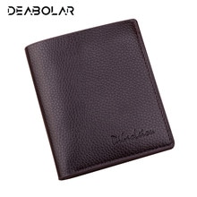 DEABOLAR mannen Business Korte Zachte PU Lederen Portemonnee Mannelijke Dunne Verticale Portefeuilles Kaarthouder Portemonnee voor Man