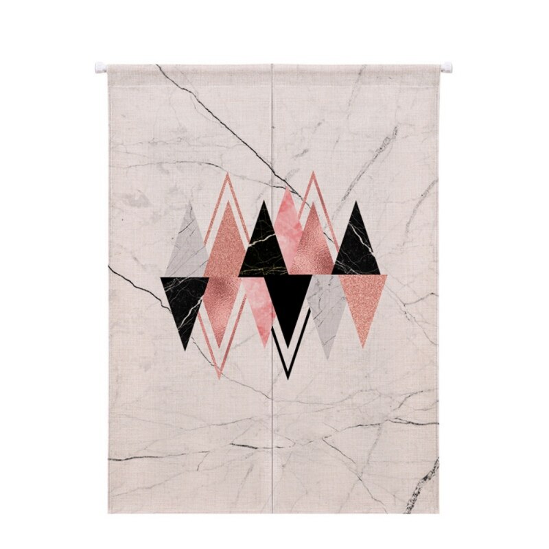 Exquisita cortina para puerta con estampado geométrico de grano de mármol, decoración de lino y algodón, cortinas, tapices, pantallas y separadores de habitación