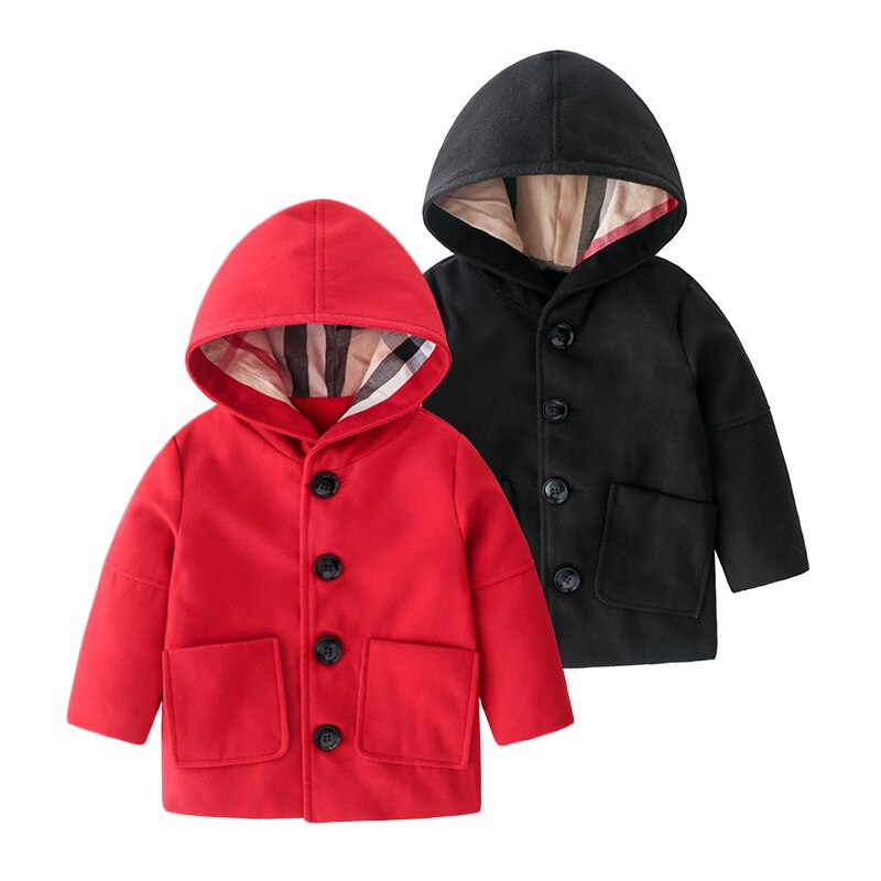 Winter Kinderen Meisjes En Jongens Hooded Lange Jas