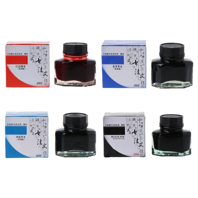 50ml Bottled Glass Smooth Writing Fountain Pen Ink Refill School Student Stationery Office Supplies