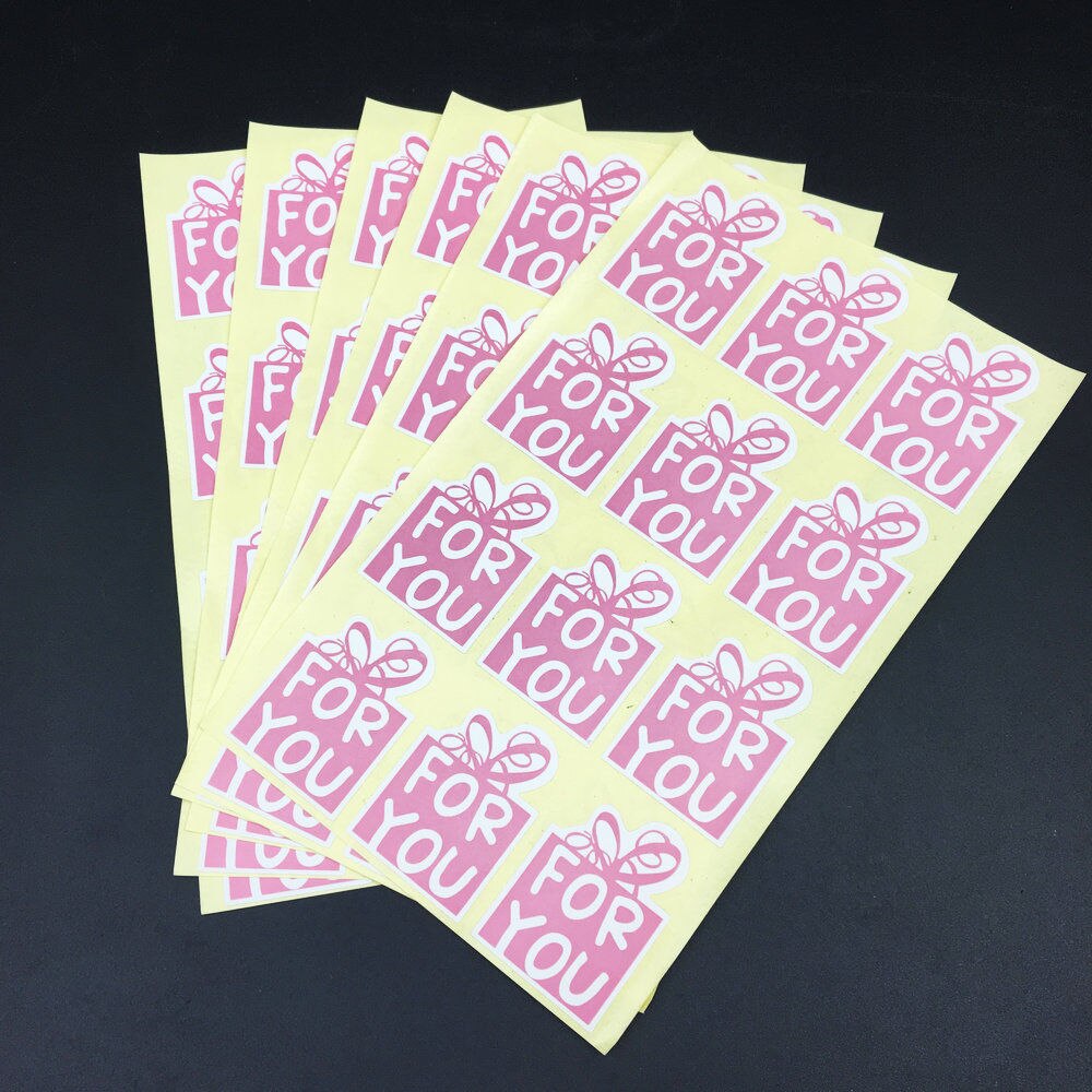 150 stks/partij 25*35mm Roze Kleur Voor U Stickers... – Vicedeal