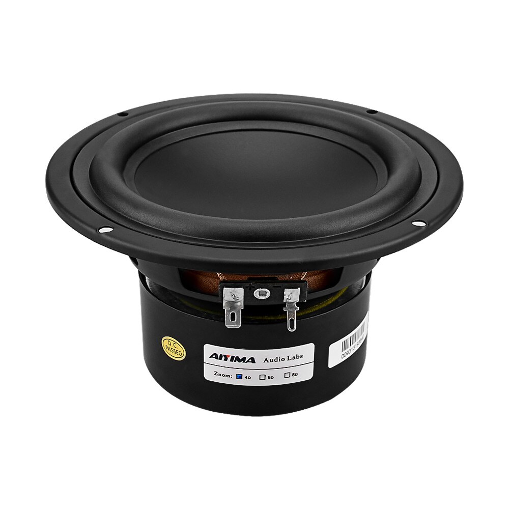 AIYIMA-altavoz de graves potentes para cine en casa, Subwoofer de 5,25 pulgadas, 4, 8 Ohm, 40W, para estantería, Audio de coche, bricolaje, 1 ud.
