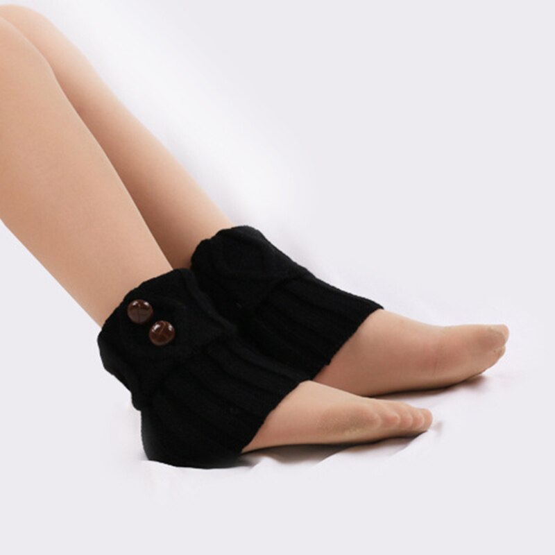 Laarzen accessoires dames winter korte beenwarmers knoop haak gebreide laarzen sokken toppers manchetten
