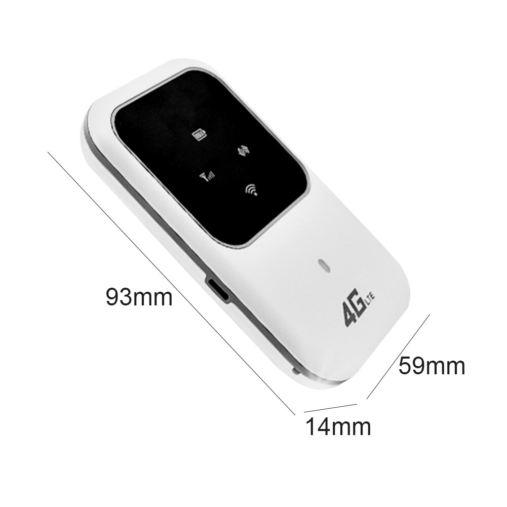 50Mbps 4G LTE Portable Car Mobile Broadband Pocket 2.4G Wireless Router 100Mbps Hotspot SIM Unlocked WiFi Modem 93*59*14mm