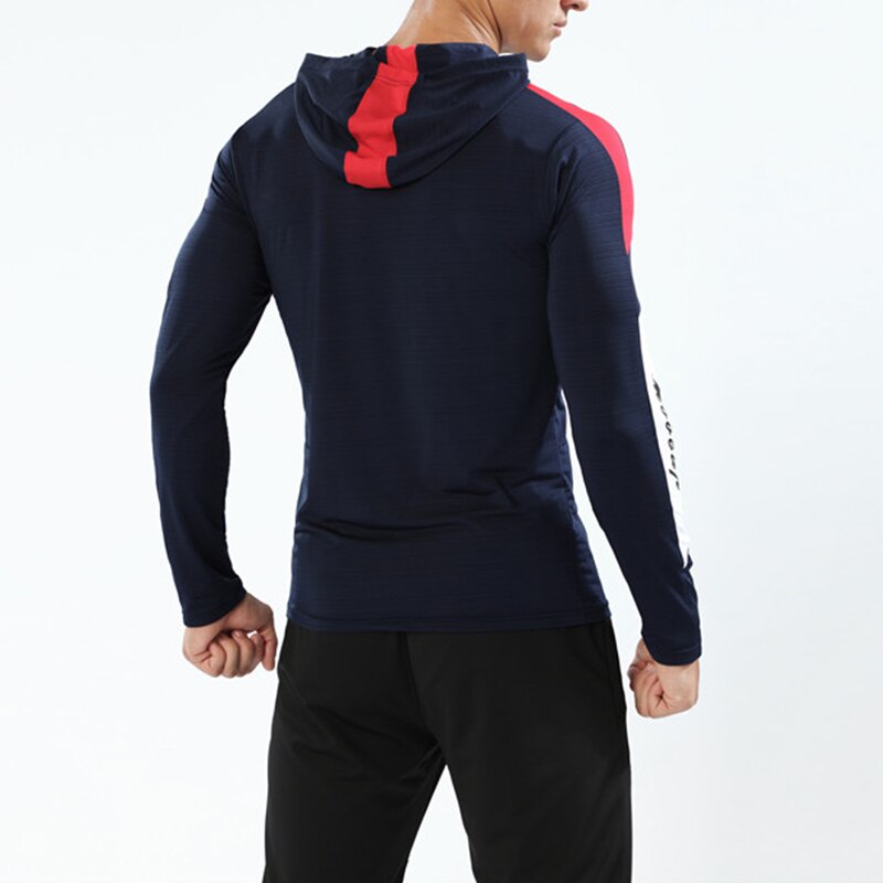 Wosawe herr ourdoor joggingjackor cykeljackor löparjackor fitness sport kappa huva tight hoodie gym fotboll träning