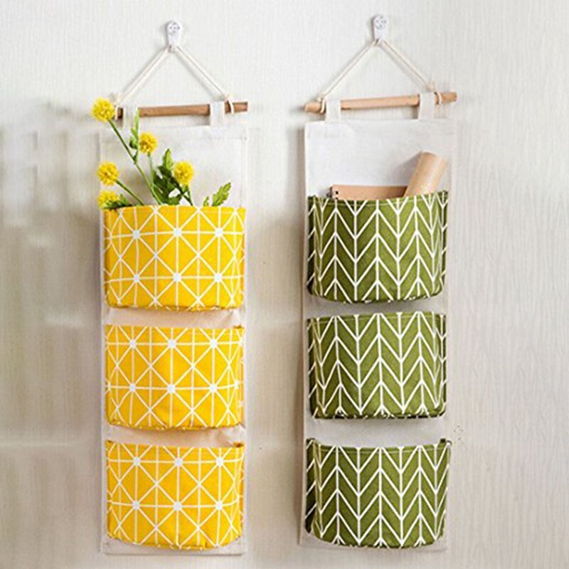 -Over the Door Closet Organizer, 2 Packs Wall Hanging Storage Bags with 3 Pockets for Bedroom & Bathroom: Default Title