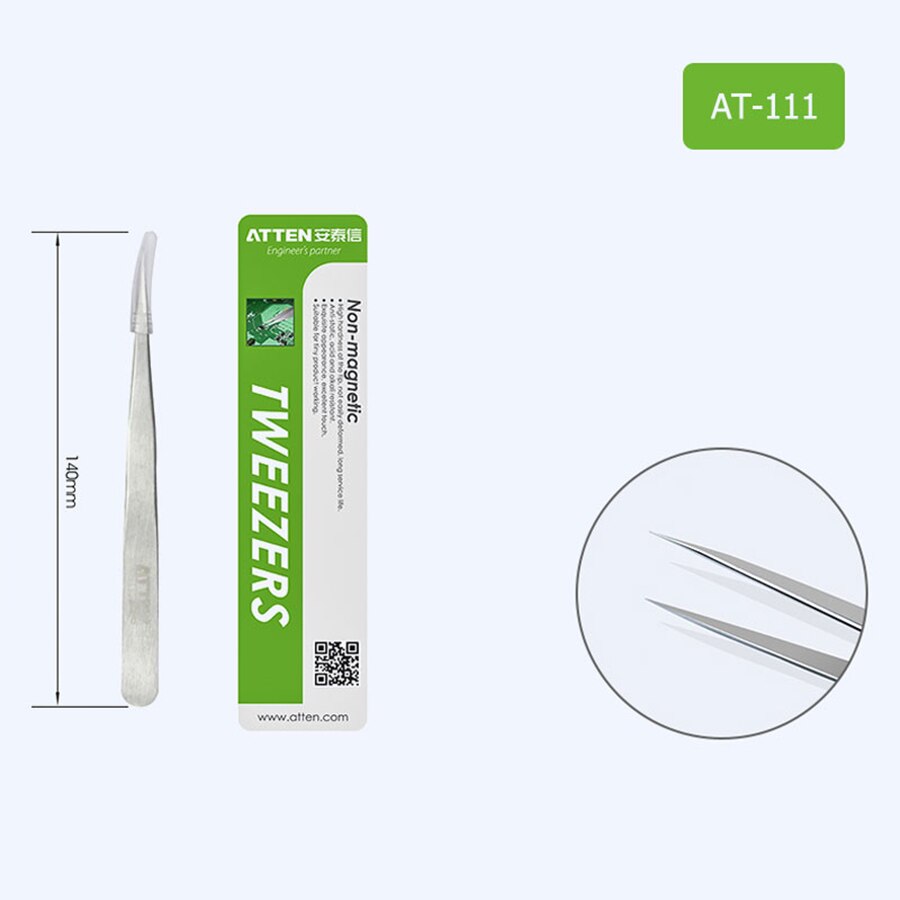 Atten Roestvrijstalen Pincet Corrosiewerende Precisie Pincet Elektronische Rvs Lange Pincet Tang Pincette: AT-111