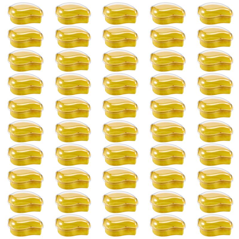 50 Pcs Transparent Cake Boxes Cake Packaging Case Dessert Box Fruit Storage Box for Cake Fruit Candy: Yellow