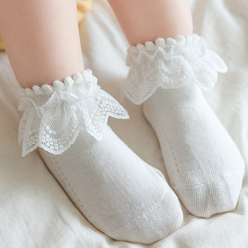 Spring Girls Lace Socks Autumn Children Sock Foreign-looking Little Girls Dance Socks Comfortable Lace Princess Baby Cotto Socks
