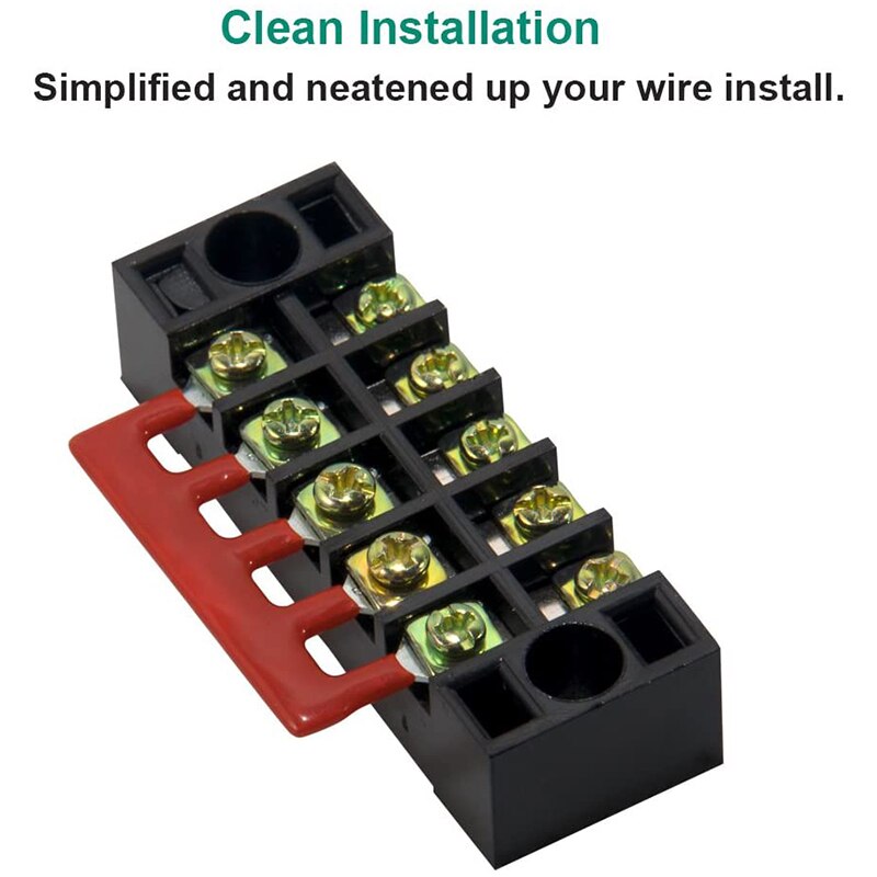 5 Pc 5P Terminal Block, 5 Pc 5P Shorting Bar, TB1505 Flame Retardant Copper Terminal Short-Circuit Terminal