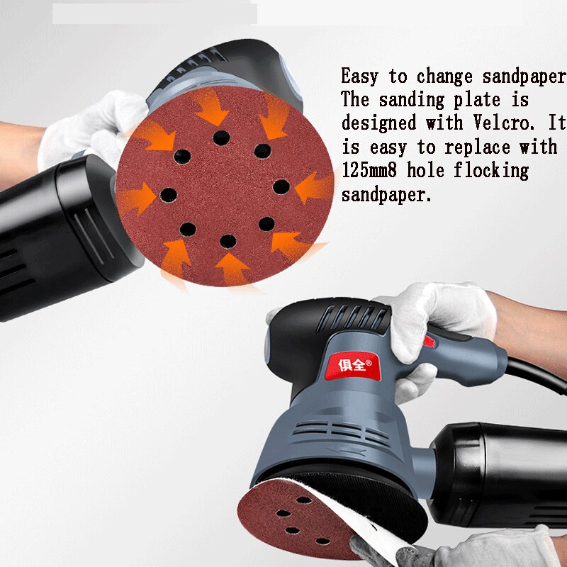 Grinding Machine Woodworking Wall Furniture Polishing Machine Six Speed Portable Electric Sander JD2517C