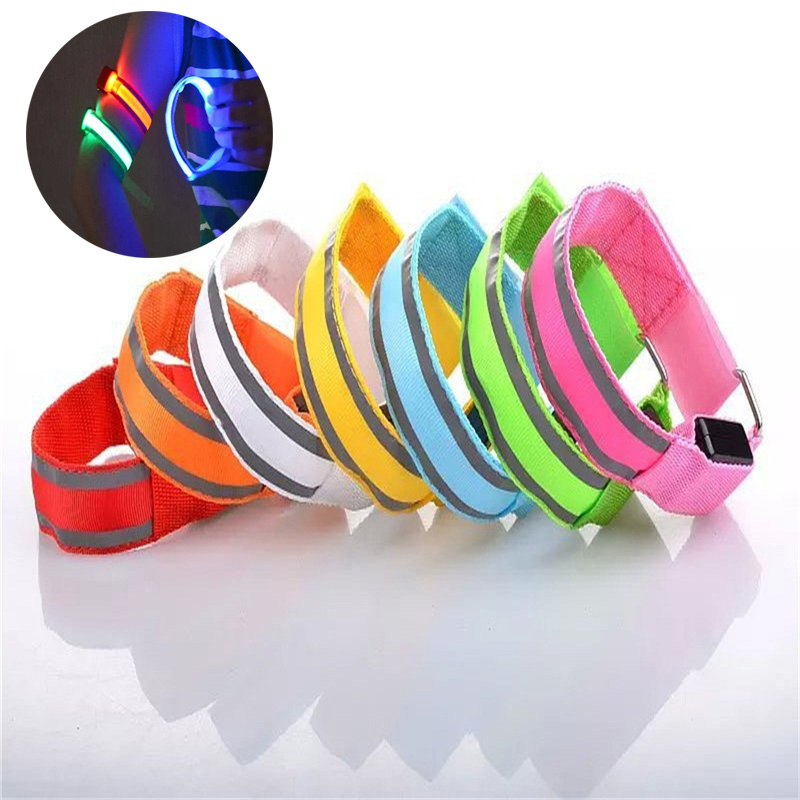 Outdoor Led Armband Bike Radfahren Arm Led Warnung Strap Nacht Laufende Licht Band Reflektierende Blinkende Sicherheit Licht Armband 7