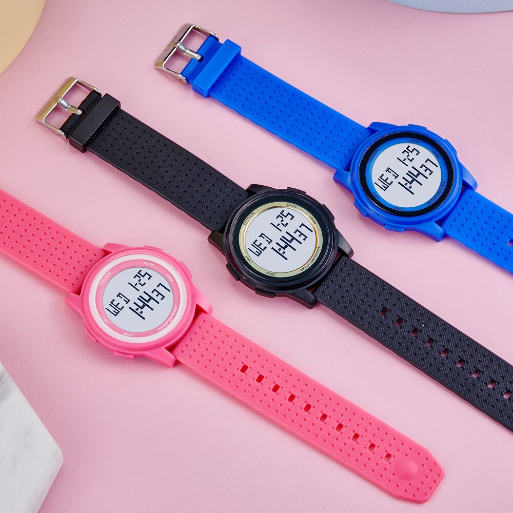 Ohsen, relojes deportivos para exteriores para mujer, reloj de pulsera LED impermeable de silicona para niños, reloj de pulsera multifunción para niño y niña, reloj de pulsera para mujer