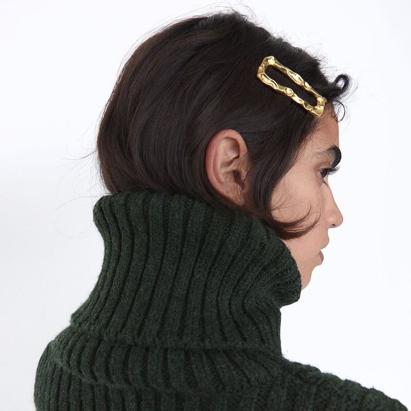 ZA-horquilla de Metal con estilo Irregular para mujer, horquillas de Metal para el pelo para niña, accesorios, joyería, ,