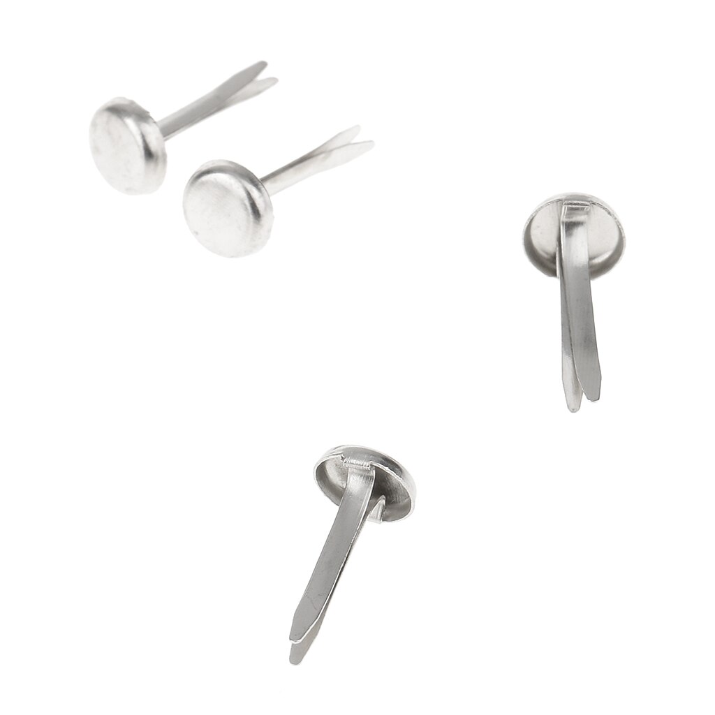 200 Pieces Mini Silver Iron Brad Paper Fasteners for Scrapbooking Embellishment Paper Craft 6x13mm