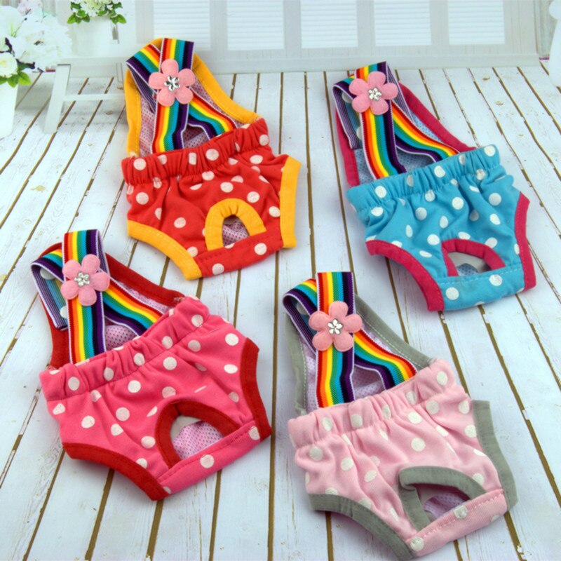 Female Dog Shorts Diaper Pet Sanitary Physiological Short Pants Dot Girl Dogs Underwear Washable Knickers