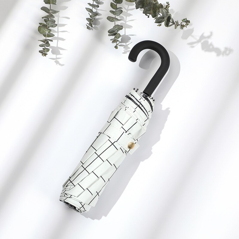 Gancho triple paraguas doble-propósito protección solar UV paraguas para mujer plegable de viaje compacto paraguas Durable paraguas de la lluvia: W Rain and Sun