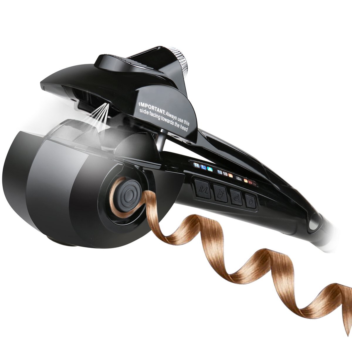 Automatyczna lokówka parowa automatyczna lokówka do włosów wirująca lokówka automatyczna z wyświetlaczem LED Curl Curling Iron