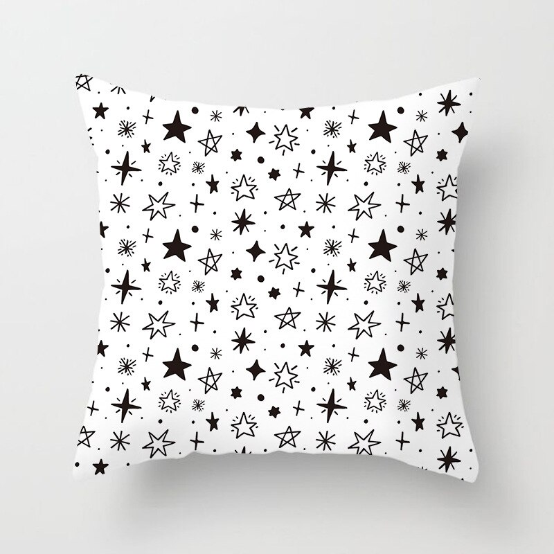YWZN Black and White Geometric Decorative Pillowcases Polyester Throw Pillow Case Striped Geometric Pillowcase kussensloop: 34