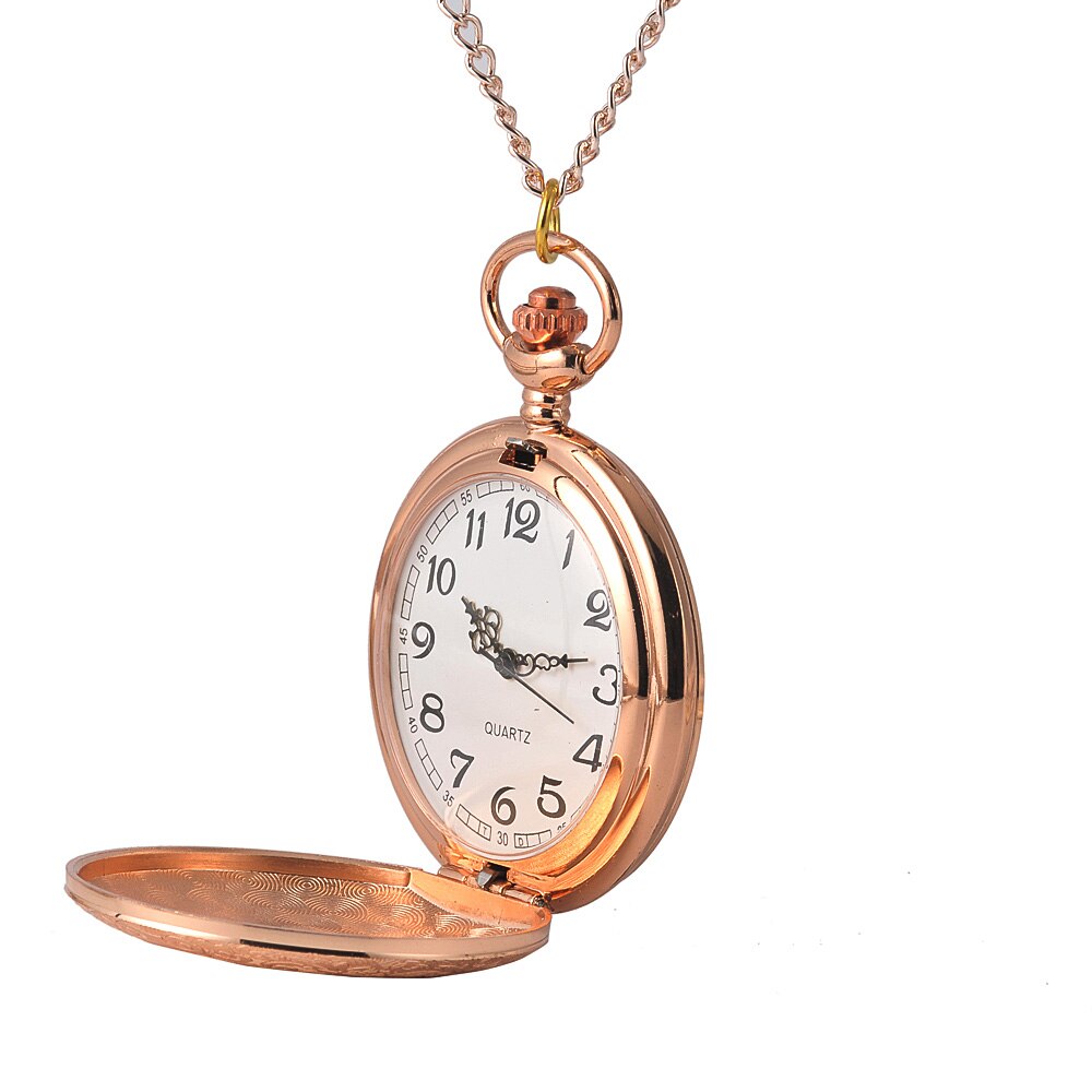8840 indgraveret sølv lommeur quartz lommeure rosa guld hule smukke kæde antikviteter