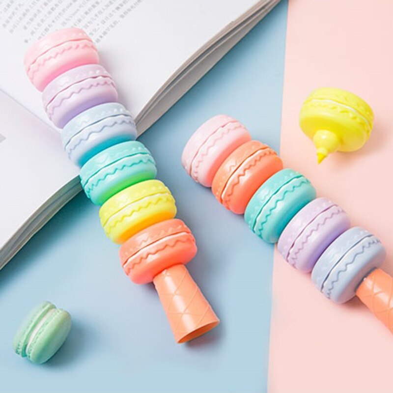 Mini rotulador para pintar Macaron, 6 piezas, 3mm, punta ancha de cincel, juego de rotuladores, novedad de 2022