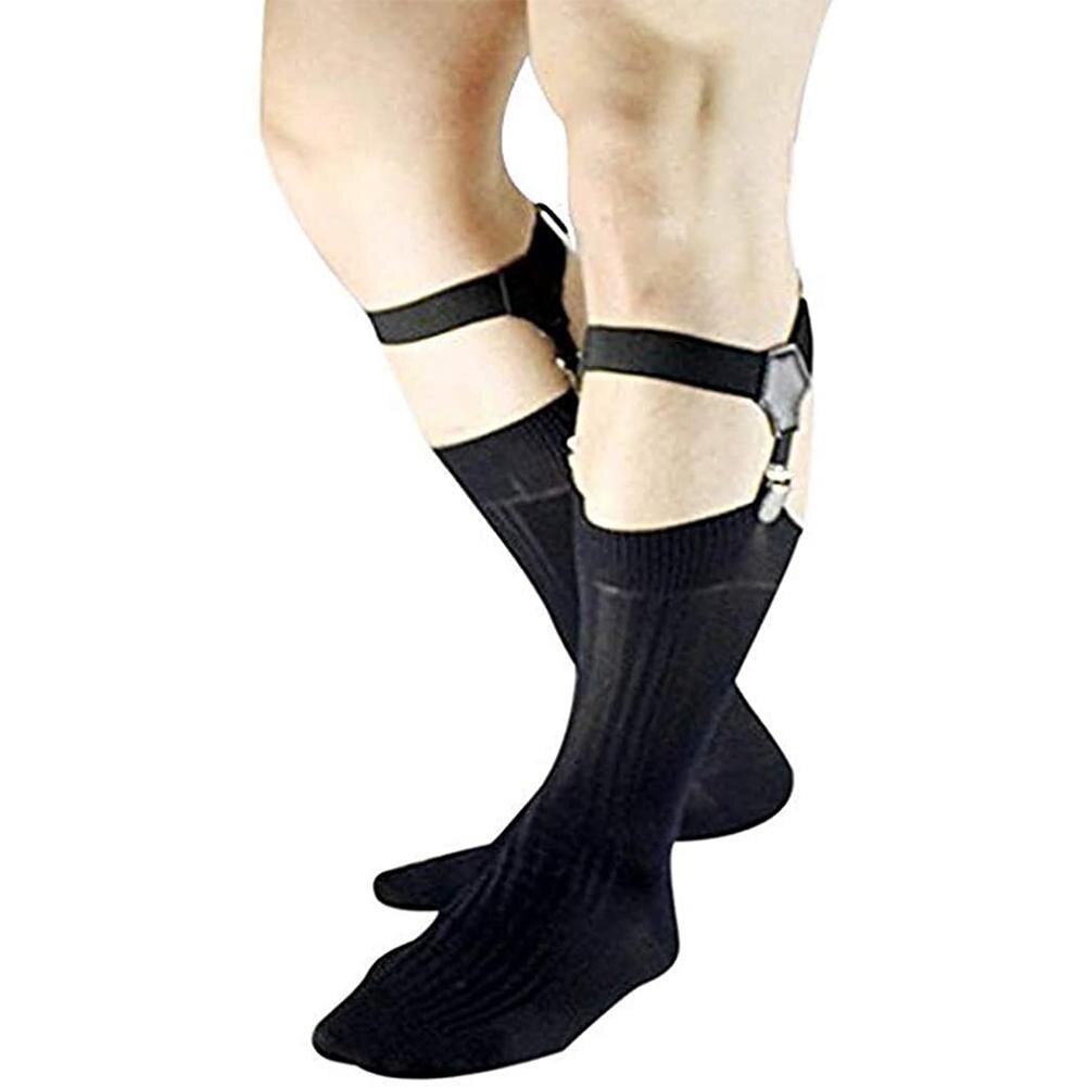 Adjustable Men Sock Single Duck-Mouth Garter Suspenders Braces Clip Belt Hold Up Non-slip Clips 2Pcs/Set