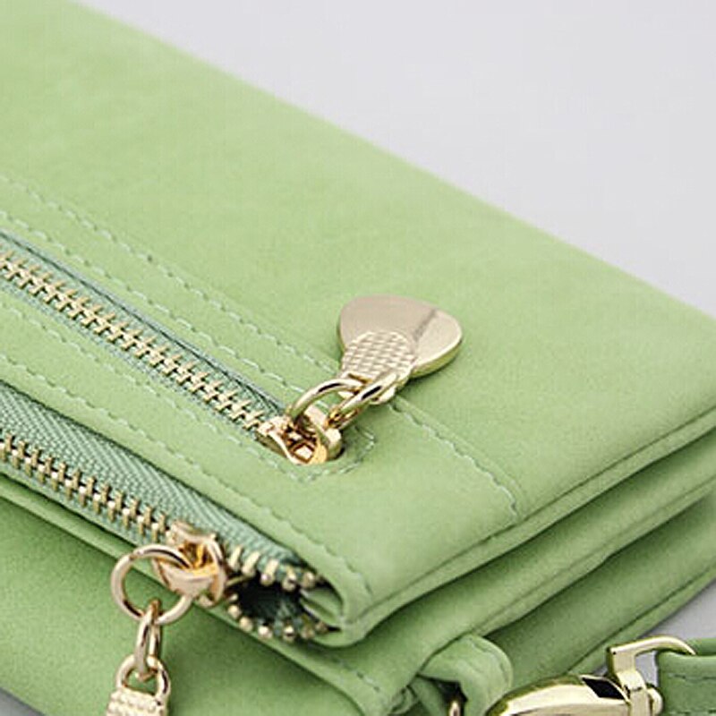 Vrouwen Portefeuilles Multifunctionele PU Lederen Clutch Dame Portemonnee Telefoon tas groen