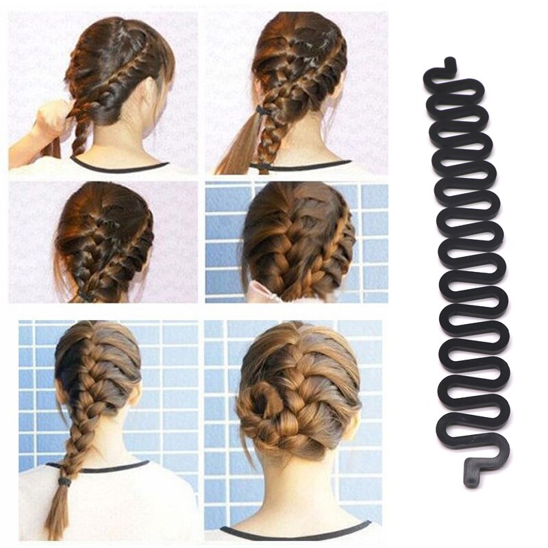 1 stk kvinder hår flette maskine flette værktøj elastisk ring væv flet hår styling værktøj gør det selv frisure frisør tilbehør