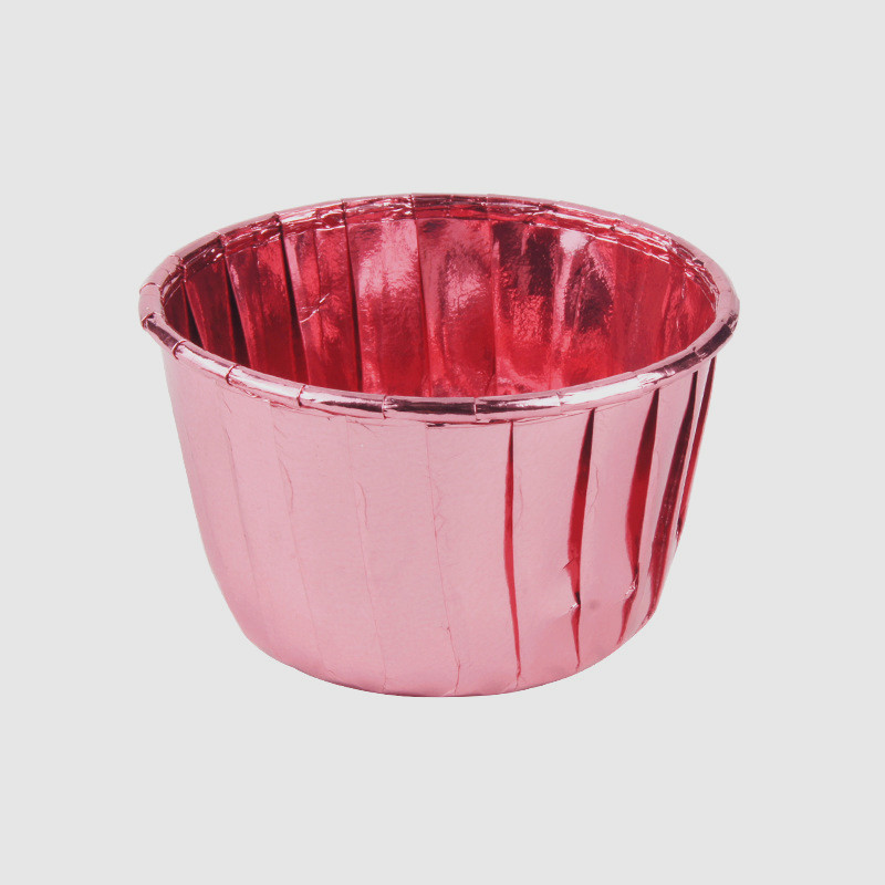 50 Stücke Folie Muffin Cupcake Liner Kuchen Wrapper Halter Backen Tasse Tablett Fall Kuchen Pappbecher Gebäck Werkzeuge für Hochzeit Geburtstag: Rot