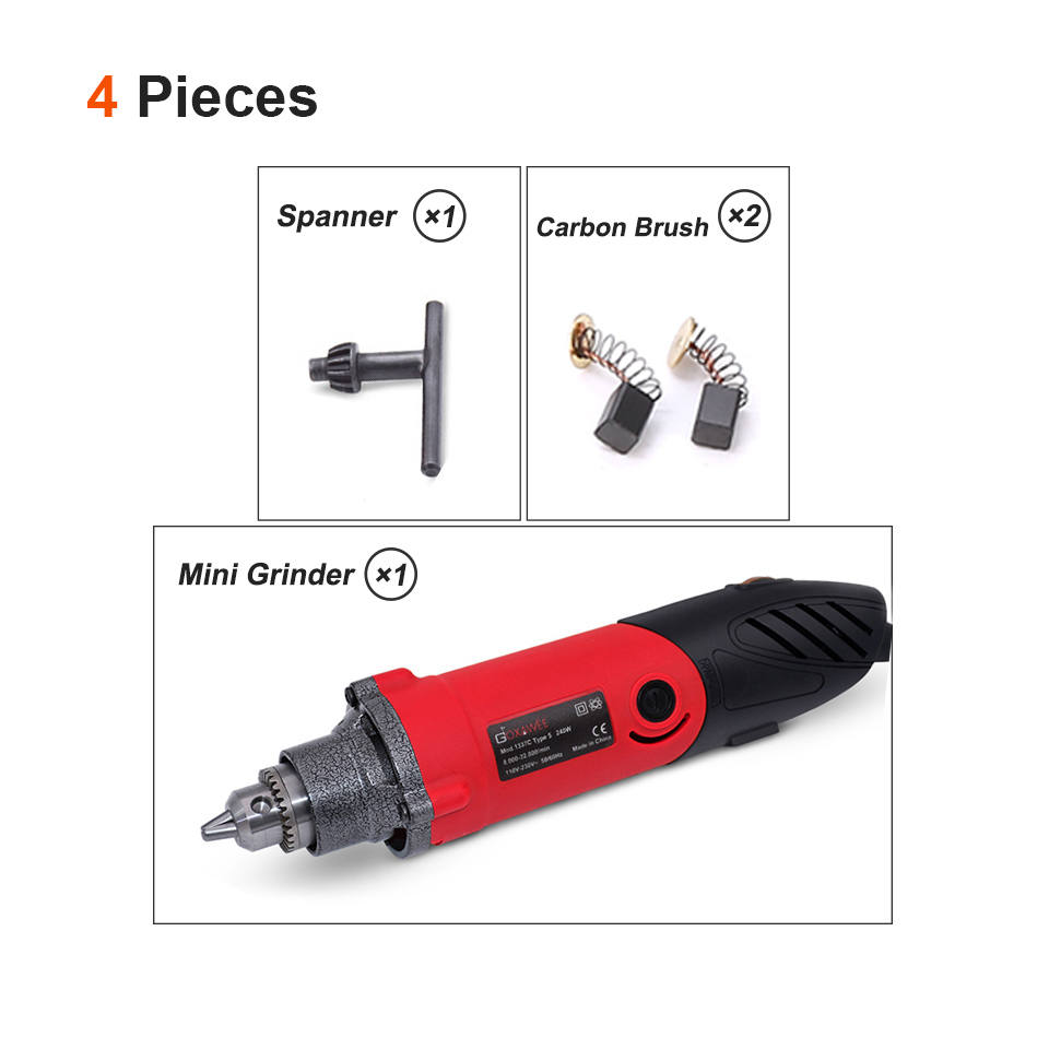 GOXAWEE-minitaladro rotativo de 240W, amoladora eléctrica, pulidora para Dremel, accesorios, herramientas de bricolaje: 1337C mini drill / US