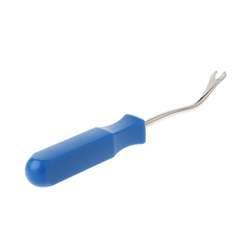 Car Door Interior Trim Clip Panel Upholstery Fastener Clip Remover Tool Screwdriver Nail Puller 4 Inch Blue