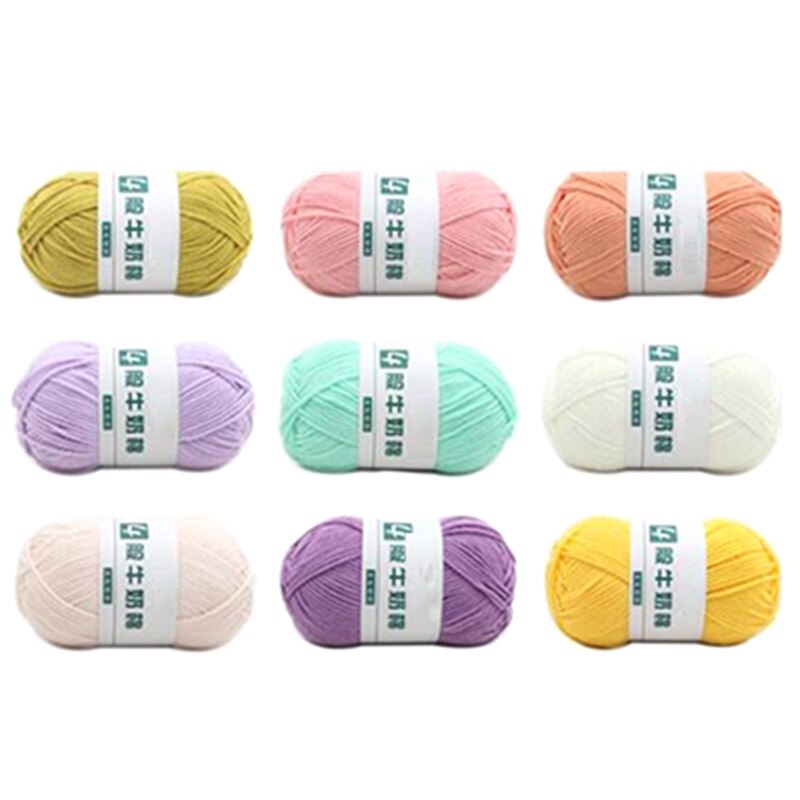 36 colores Crochet cuatro hebras de leche de algodón de 4 hilos leche de hilo de algodón bola de hilo ganchillo hilo de lana para niños