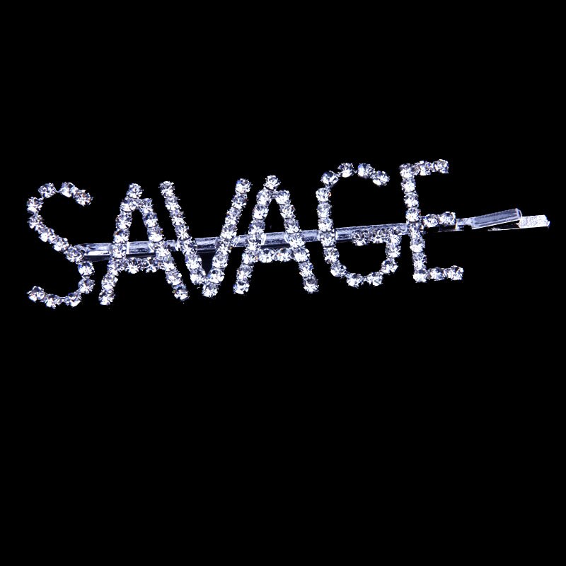 Populaire Wodrs Savage Finesse Iconische Strass Haar Clip Letters Barrette Voor Vrouwen Crystal Bling Brief Haarspelden Haar Sieraden