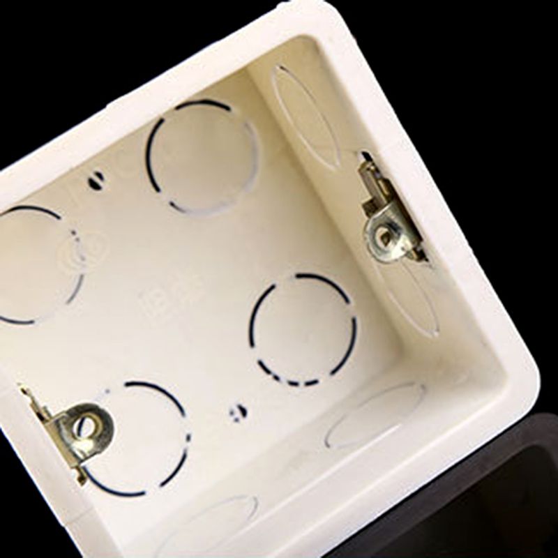 Products 86X86 PVC Junction Box Wall Mount Cassette For Switch Socket Base Switch Bottom Box Electrical Box Accessories