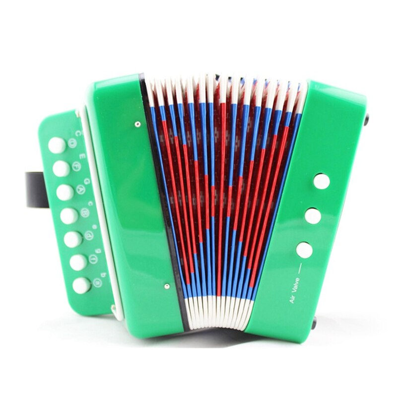 Mini acordeón para niños, 7 teclas, 3 bajos, educativo, para principiantes, práctica, instrumento de música, banda de juguete, 1 ud.